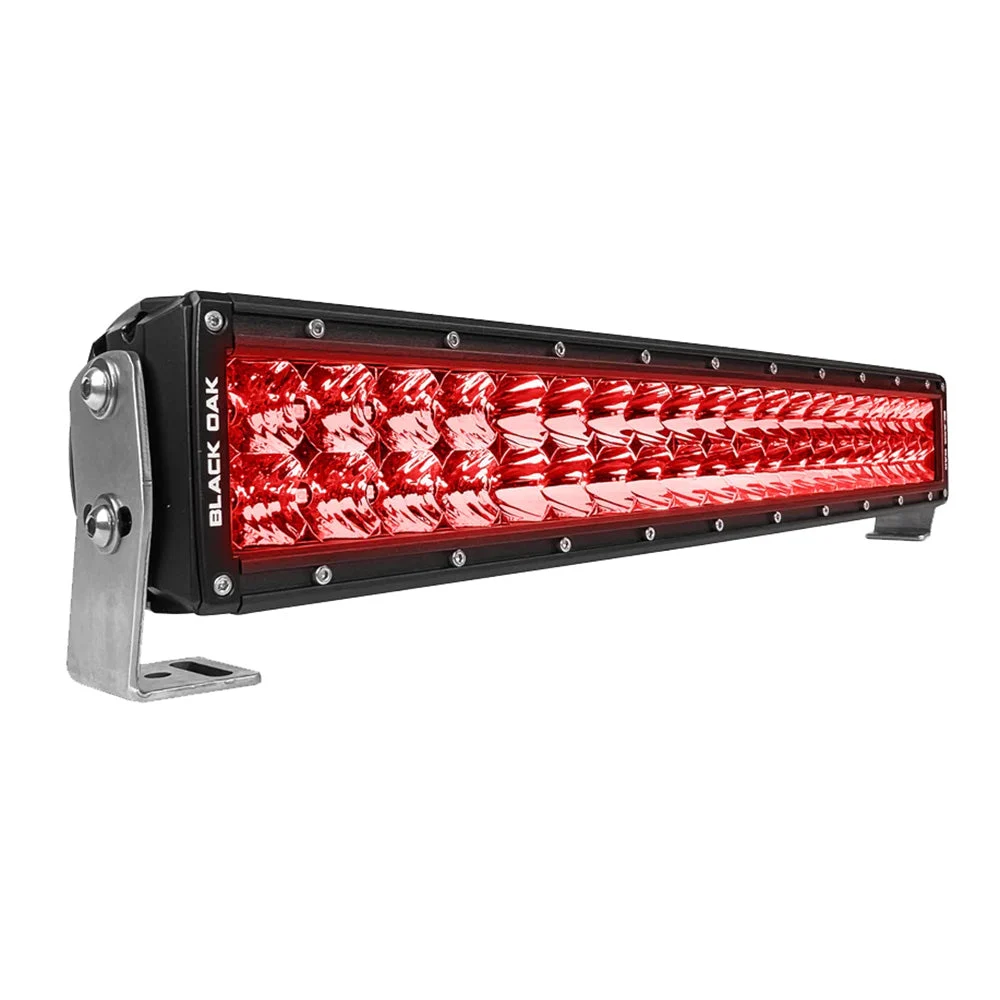 Black Oak Curved Double Row Combo Red Predator Hunting 20" Light Bar - Black