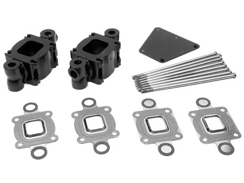 OEM Quicksilver/Mercury V6/V8 Dry Joint Exhaust Riser 3" Spacer Kit (14 degree risers) (FWC Only) 864929A4