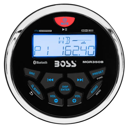 Boss Audio Boat Marine In-Dash Mech-Less Stereo w/AM/FM/BT/USB Bluetooth MGR350B