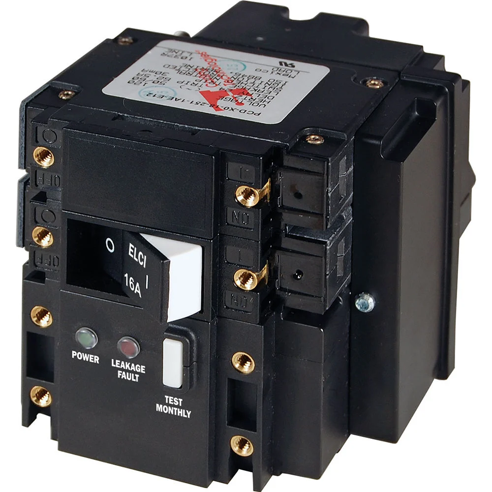 Blue Sea C-Series ELCI Main Circuit Breaker - Double Pole 230V AC 16A