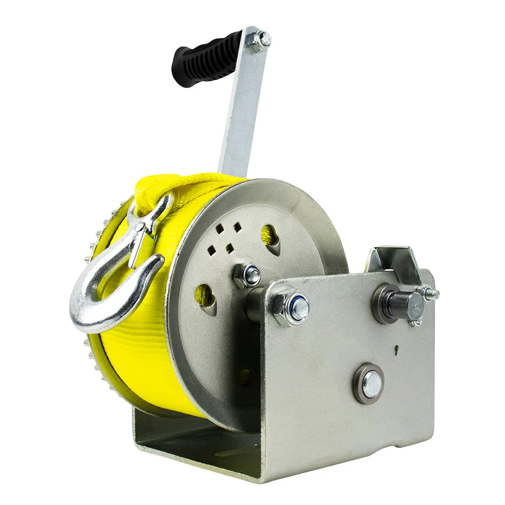Powerwinch Utility Series Winch 3,200lb, 2 Speed, 9" Crank Arm - Zinc