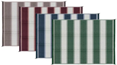 Camco - 6'x9' Blue Stripe Mat - 42871