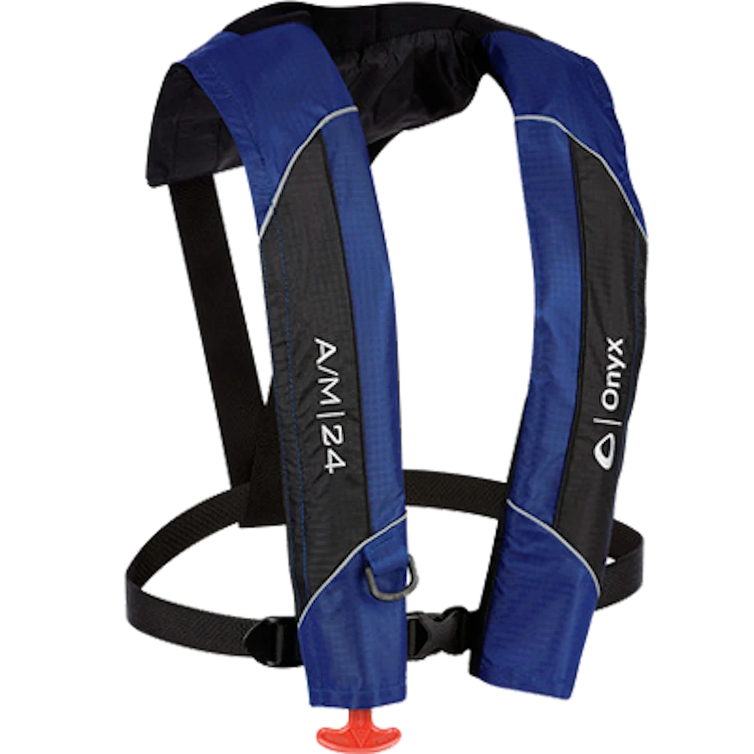 Onyx Outdoor A/M-24 Auto/Manual Lifejacket Blue – Marine Boat Replacement Part