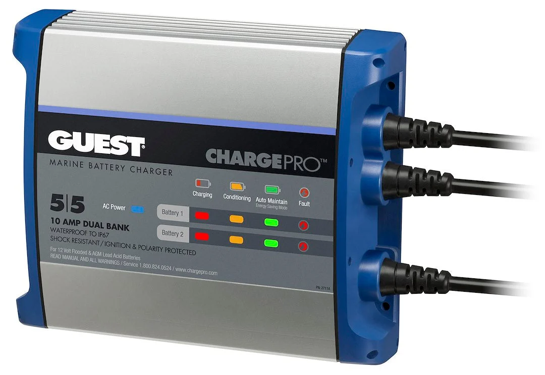 Marinco Guest Battery Charger 10A - 2 Bank – Marine Boat Replacement Part