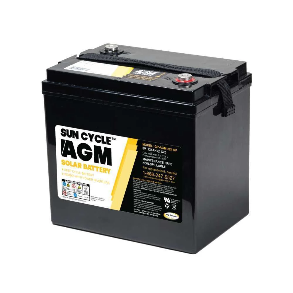 Go Power Gp-Agm-224-6V: 224 Amp Hour 6 Volt – Marine Electrical Replacement Part