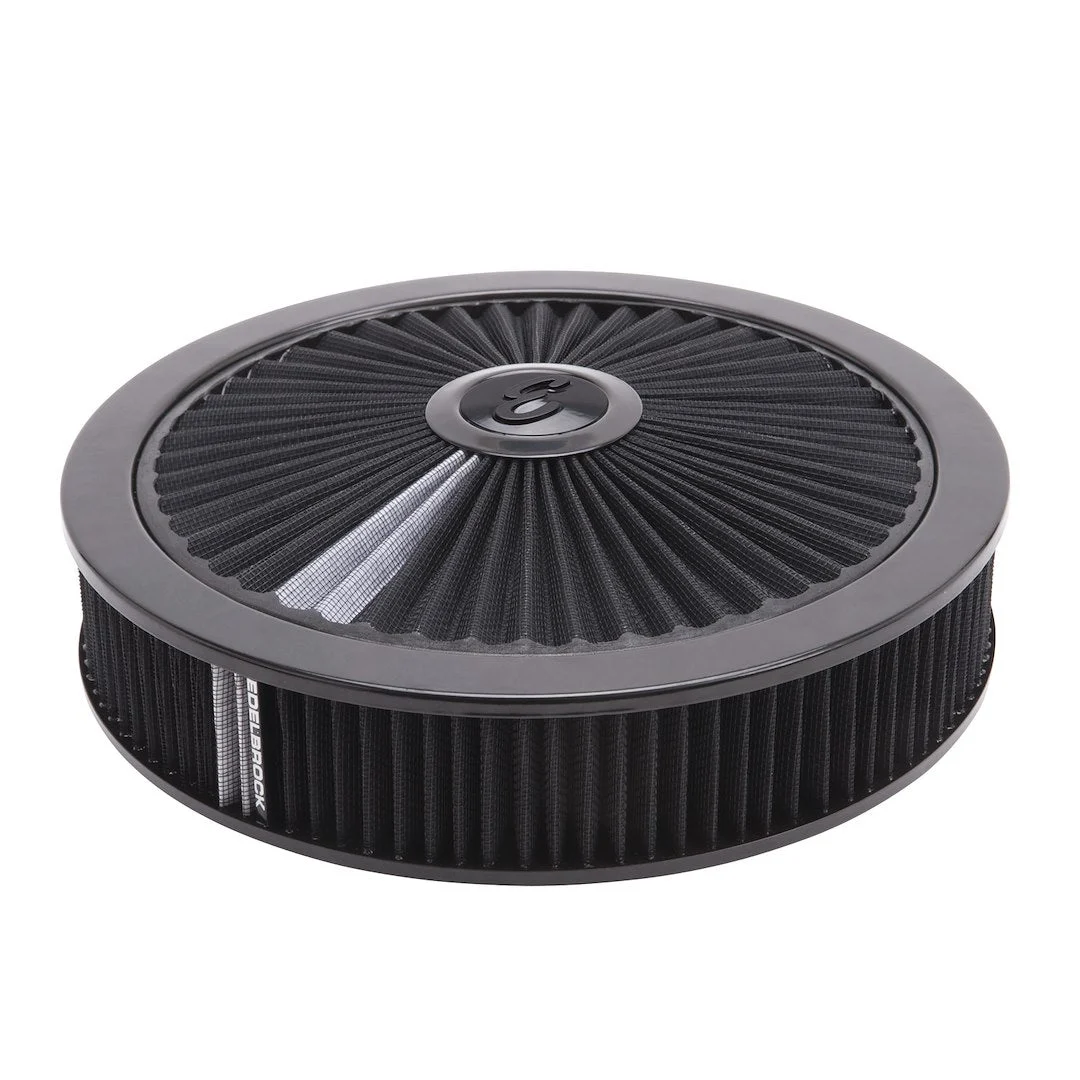 Edelbrock A/C 14' Round Chrome/Blck – Marine Fuel System Replacement Part
