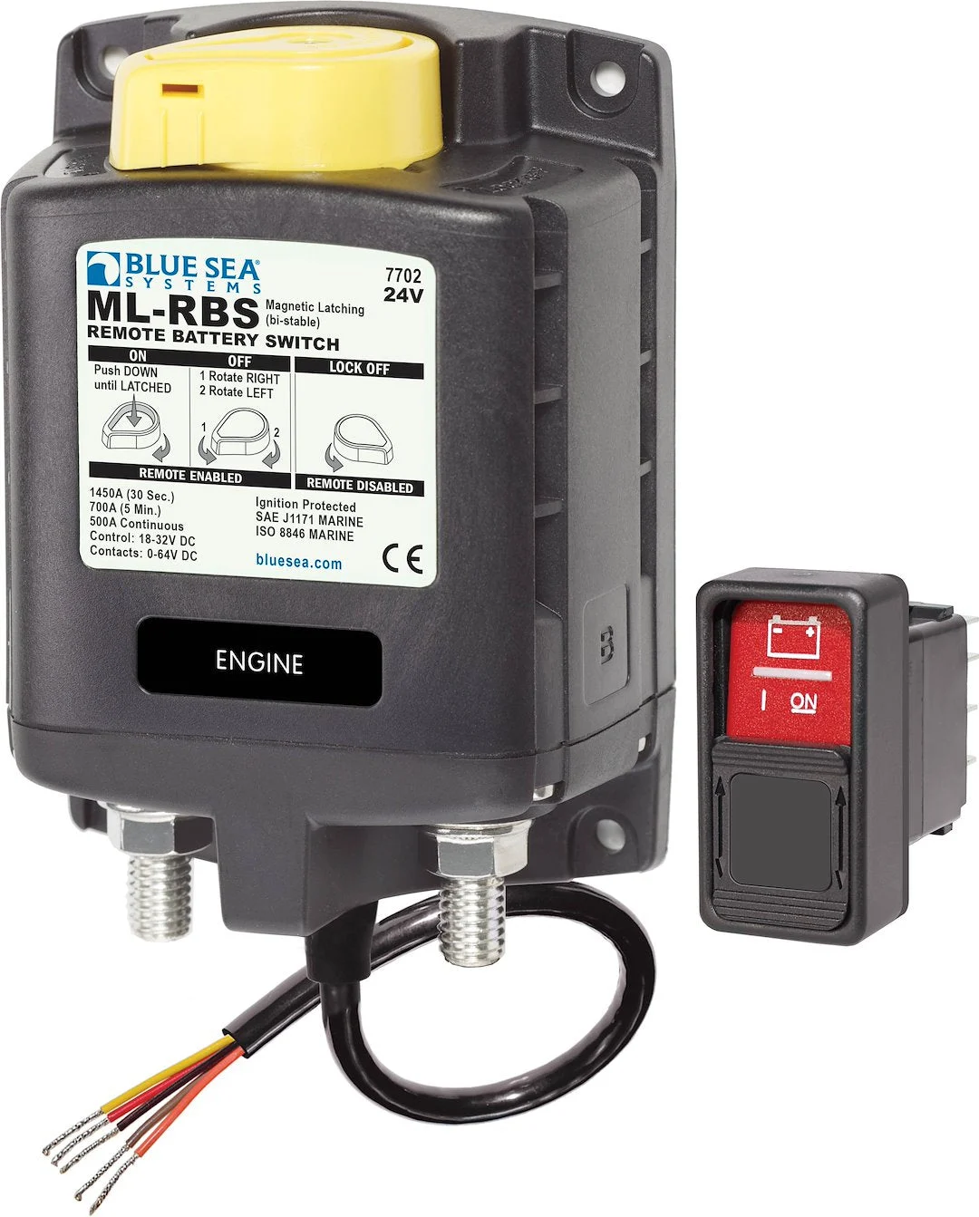 Blue Sea Solenoid Ml 500A 24V Rbs W/Mancont – Marine Boat Replacement Part