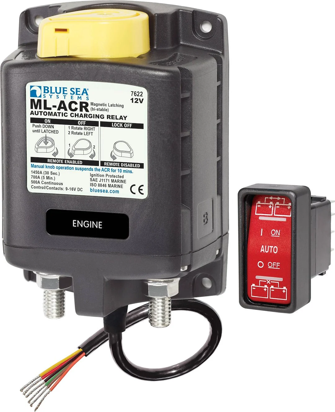 Blue Sea Solenoid Ml 500A 12V Acr W/Manctrl – Marine Boat Replacement Part