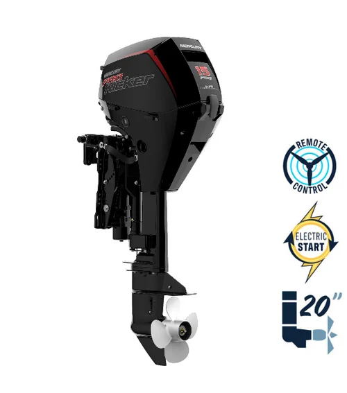 New Mercury 15ELPT EFI ProKicker 20" Shaft Electric Start Power Tilt Four Stroke Remote Outboard 1A15452BK