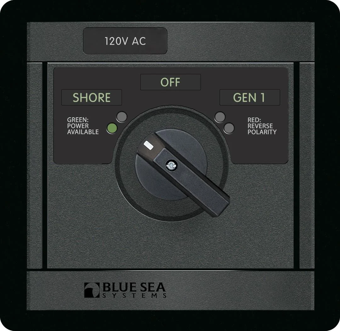 Blue Sea 1481 - 360 AC Src Sel, 30A 120v-Sh / 120V-Gen