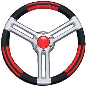 Uflex Steering Wheel Black Red Silver Doriabr