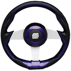 Uflex Steering Wheel-Black/Brl Grip Silv Grimani Pl/S