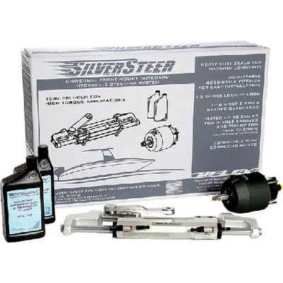 Uflex SilverSteer Universal Front Mount Outboard Hydraulic Steering System w/ UC128-SVS-1 Cylinder SILVERSTEER1.0B