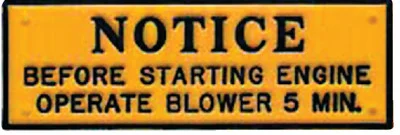 Bernard Engraving - Operate Blower 5 Minutes - P201