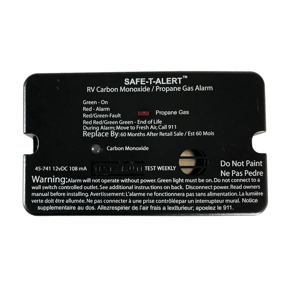 Safe-T-Alert 45-Series Combo Carbon Monoxide Propane Alarm Surface Mount - Black – Marine Boat Replacement Part