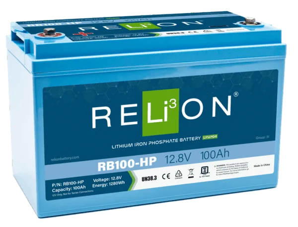 Relion 12.8V 100Ah HP Lifepo4 – Marine Electrical Replacement Part