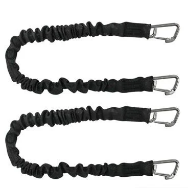 Extreme Max 3006.2369 BoatTector High-Strength Line Snubber & Storage Bungee, Value 2-Pack - 18" with Small Hooks, Black