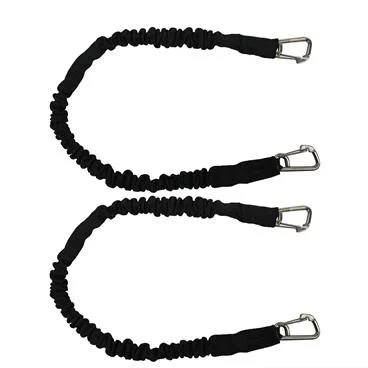 Extreme Max 3006.2373 BoatTector High-Strength Line Snubber & Storage Bungee, Value 2-Pack - 24" with Small Hooks, Black