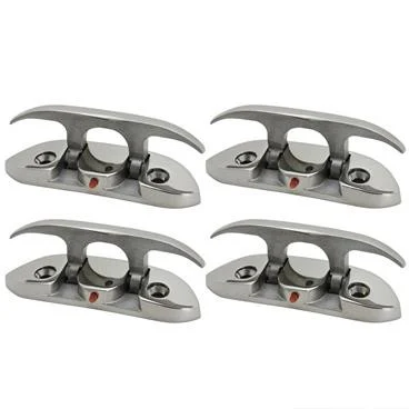 Extreme Max 3006.6631.4 Folding Stainless Steel Cleat - 4-1/2, Value 4-Pack