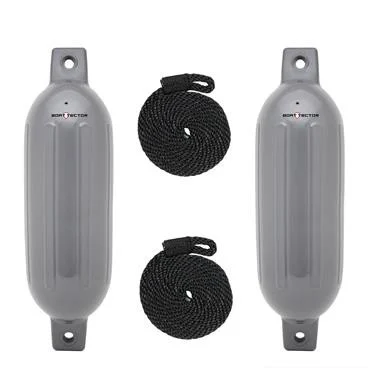 Extreme Max 3006.7459 BoatTector Inflatable Fender Value 2-Pack - 6.5" x 22", Gray