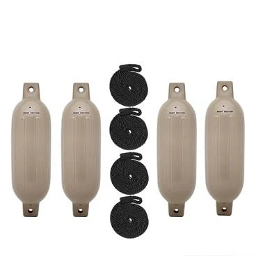 Extreme Max 3006.7501 BoatTector Inflatable Fender Value 4-Pack - 6.5" x 22", Sand