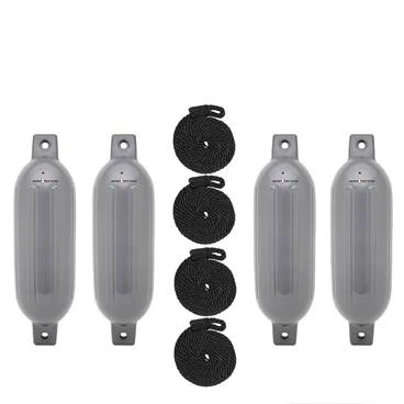 Extreme Max 3006.7509 BoatTector Inflatable Fender Value 4-Pack - 6.5" x 22", Gray