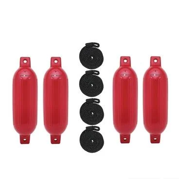 Extreme Max 3006.7527 BoatTector Inflatable Fender Value 4-Pack - 4.5" x 16", Red