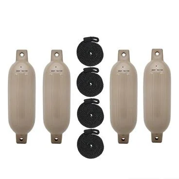 Extreme Max 3006.7529 BoatTector Inflatable Fender Value 4-Pack - 4.5" x 16", Sand
