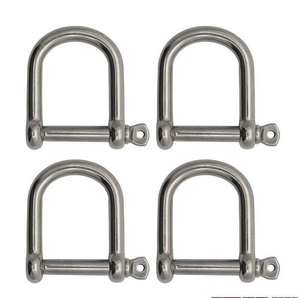 Extreme Max 3006.8228.4 BoatTector Stainless Steel Wide D Shackle - 5/16", 4-Pack