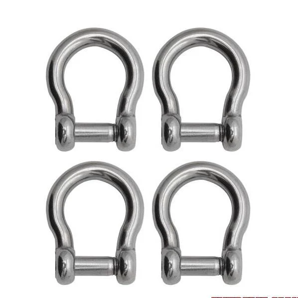 Extreme Max 3006.8411.4 BoatTector Stainless Steel Bow Shackle with No-Snag Pin - 3/8", 4-Pack