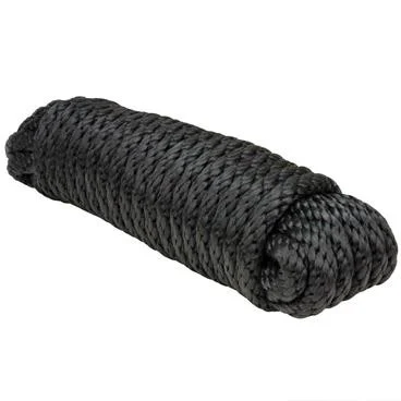 Extreme Max 3008.0025 Solid Braid MFP Utility Rope - 1/2" x 10', Black