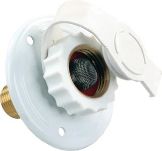 JR Products - City Wtr Flange Metal Wht Mpt - 62165