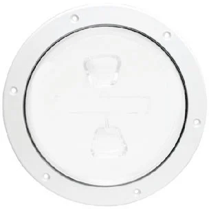 Beckson Marine 6" White Nonskid Screw Out Deck Plate With Standard Trim Ring, Diamond Center DP64-W