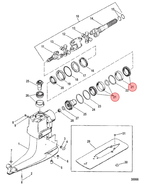 Mercury / Quicksilver BEARING ASSY 31-35988A3
