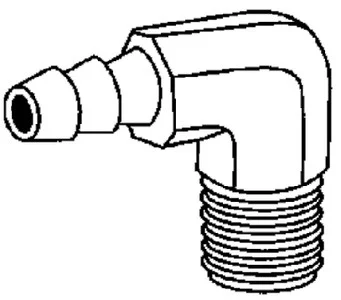 Brass Fittings - Hose Barb Elbow 5/16 X 1/4 - 32040
