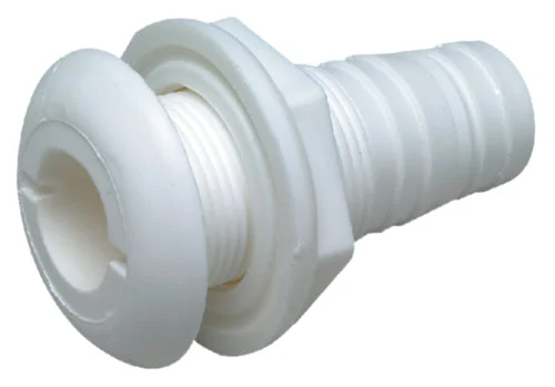 Seachoice 18050 3/4" White Plastic Thru-Hull w/Broad Flange