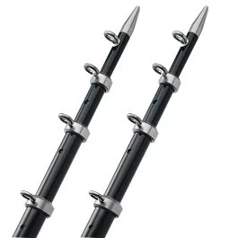 TACO 15' Telescopic Outrigger Poles HD 1-½" - Black/Silver