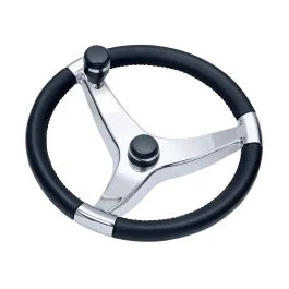 Schmitt Marine Evo Pro 316 Cast Stainless Steel Steering Wheel w/Control Knob - 13.5" Diameter