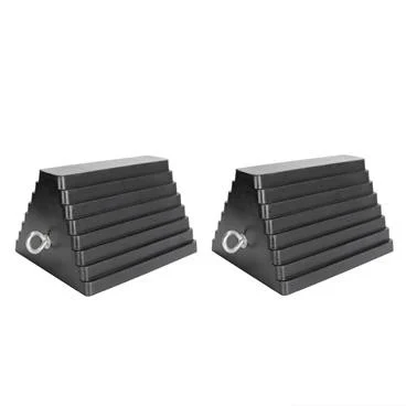 Extreme Max 5001.5775.2 Heavy-Duty Rubber Wheel Chock with Eyebolt - Value 2-Pack