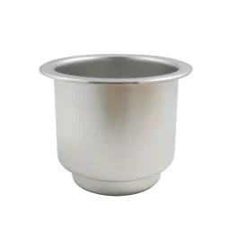 Stainless Steel Recessed Drink Holder, Closed