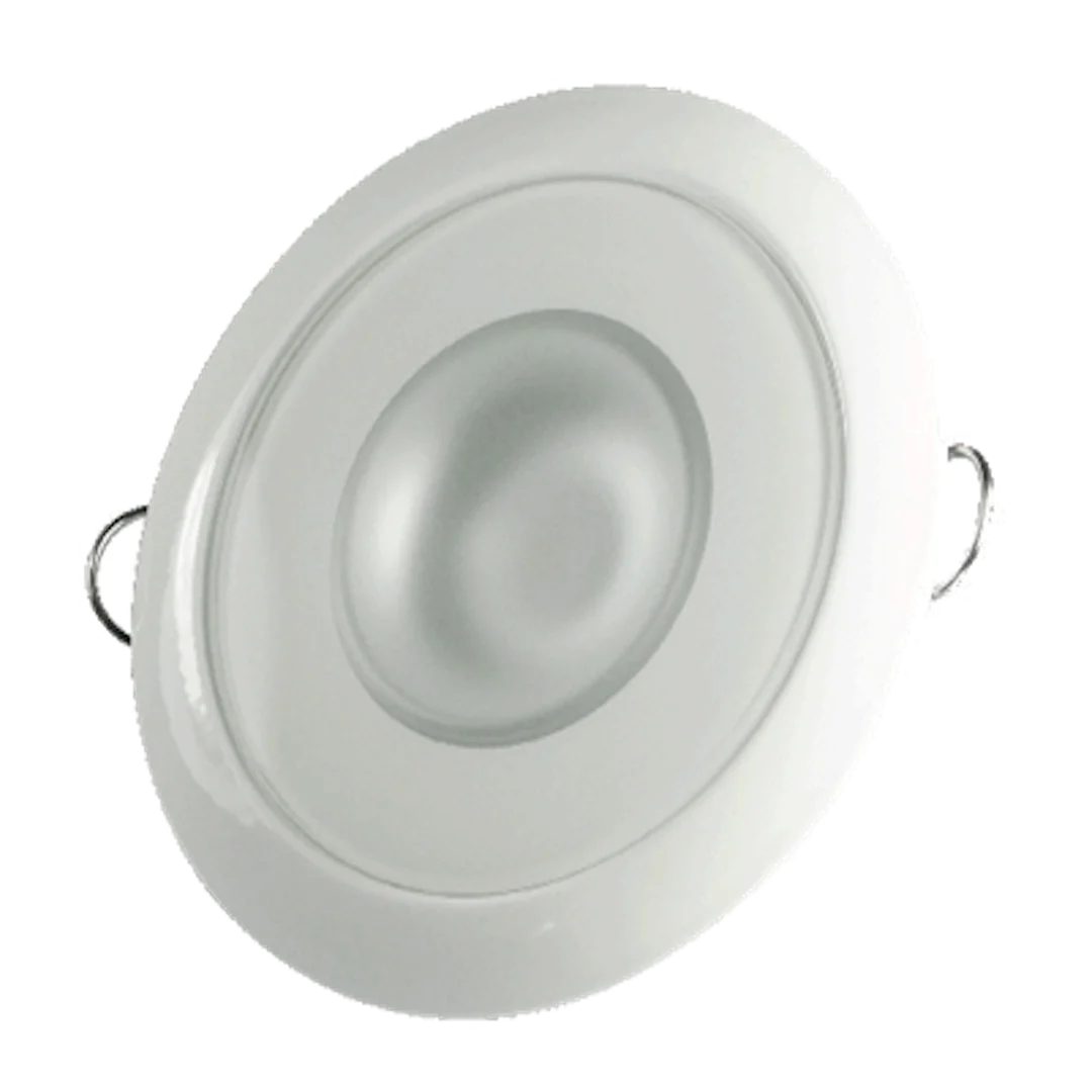 Lumitec Mirage - Flush Mount Down Light - Glass Finish/White Bezel - 3-Color Red/Blue Non-Dimming w/White Dimming