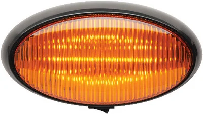 FulTyme RV - Led Porch Light Oval Blk Amber - 1189