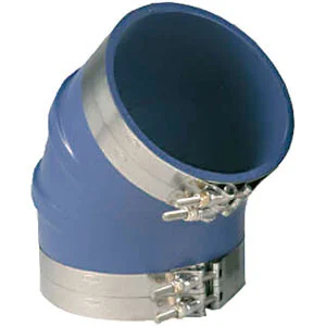 Trident Hose Elbow 6" 45D with Clamps Blue Si 240V6000SS