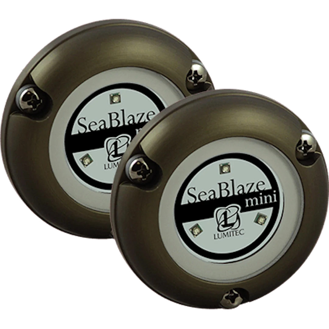 Lumitec SeaBlaze Mini Underwater Light - Pair - Brushed Finish - White Non-Dimming