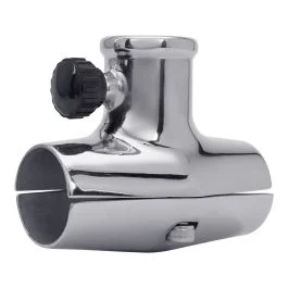 Stainless Rail Mount Flag Pole Sockets, 1-1/8"- 1-1/4" Rail, 1" Flagpole