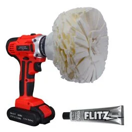 Flitz Buff Ball - Large 5" - White w/1.76oz Tube Flitz Polish