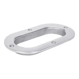 Stainless Oval Hawse Pipe, 9-3/8" x 5-1/4" Overall, 7” x 3" Opening