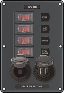 Blue Sea Systems - Pnl Swch H2o Cb 4pos W/acc - 4321