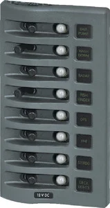 Blue Sea Systems - Panel Wd 12vdc Clb 8pos Gray - 4378