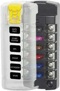 Blue Sea Systems - Stblade Fuse Blk 6cir.ind W/cv - 5035